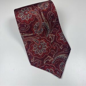 Claiborne Red Paisley 4” Silk Neck Tie